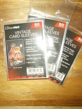 Ultra Pro Vintage Card Sleeves 3 PACK OF 50 (150 TOTAL SLEEVES) NEW SEALED